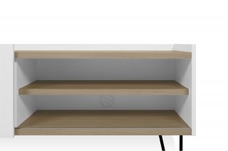 Meuble TV design NINA  Chêne clair et blanc